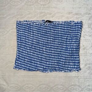 Lulus Tube Top, Blue & White Gingham